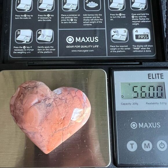 Pink Agate Crystal Heart Carving (#3) - Picture 9 of 10